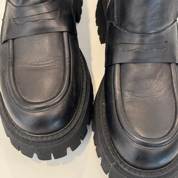 FP Movement by Free People Black Chunky Leather Ankle Boots - Image 6