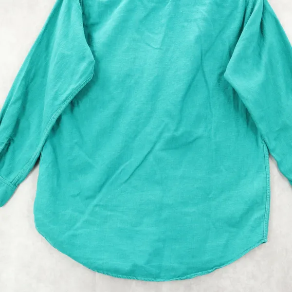 Putumayo Green Long Sleeve Cotton Button‎ Up VTG Y2K Western Utility Shirt Small - Image 7