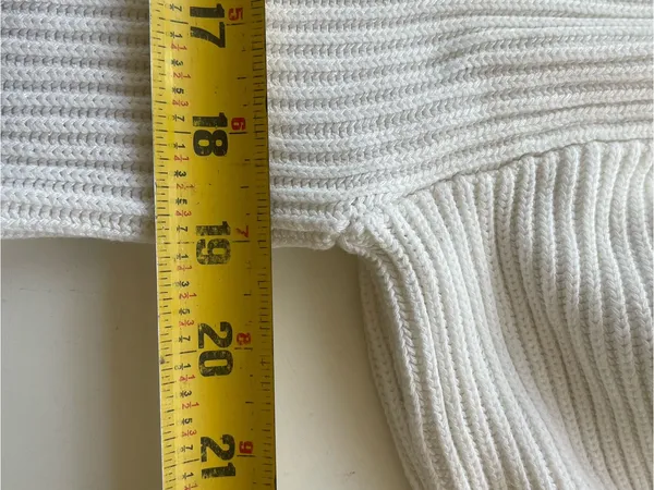 Lulu's White Ribbed Cropped Crewneck Sweater - Image 6
