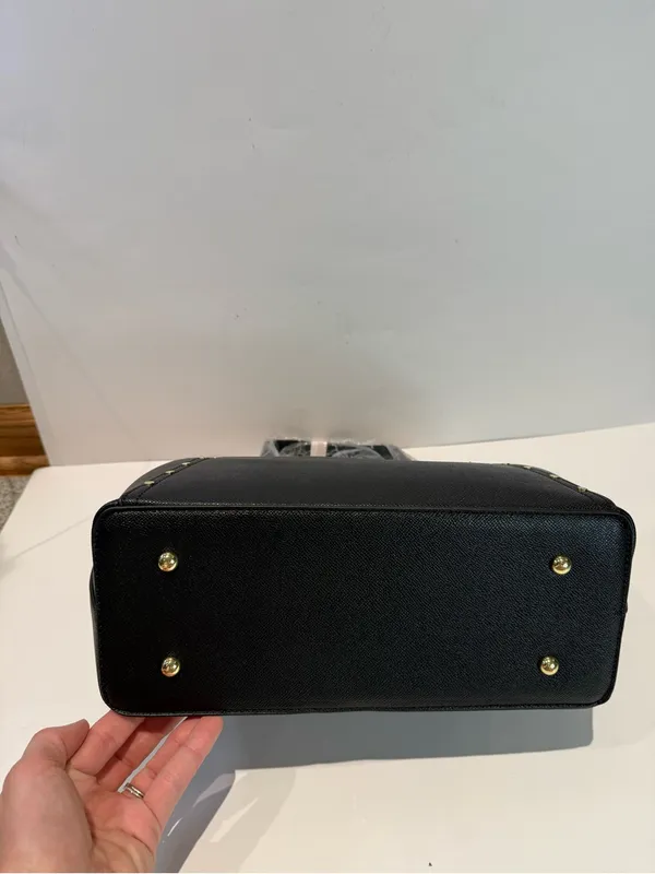 London Fog Black Marcelle Studded Satchel NEW - Image 3