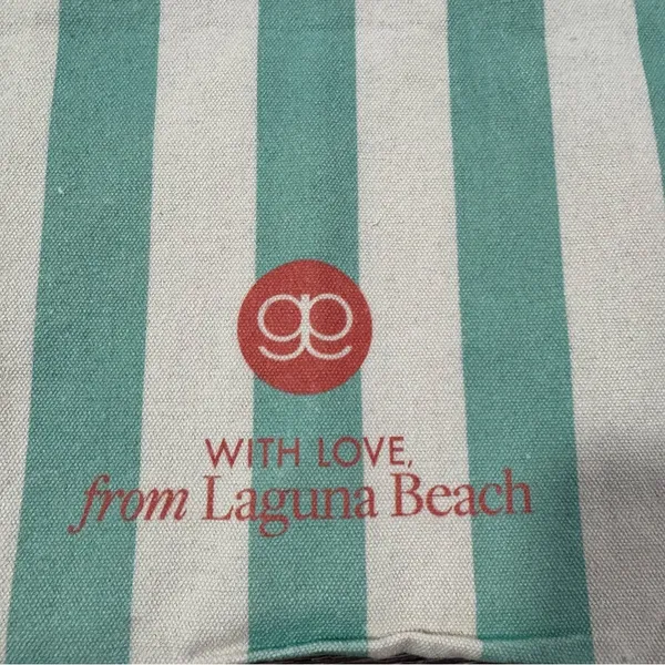 Gorjana Mint and Cream Striped Tote - Image 5