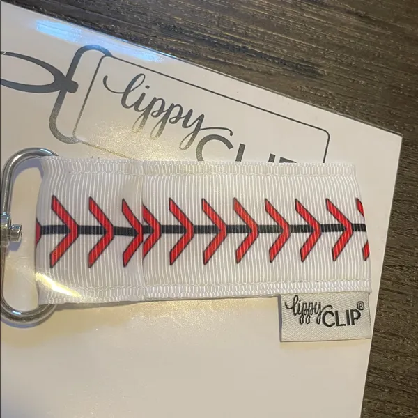 LippyClip Baseball Keychain Red - Image 2