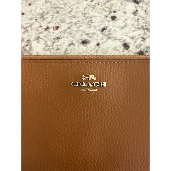Coach Tan Leather Zip Around Continental Wallet - Image 15