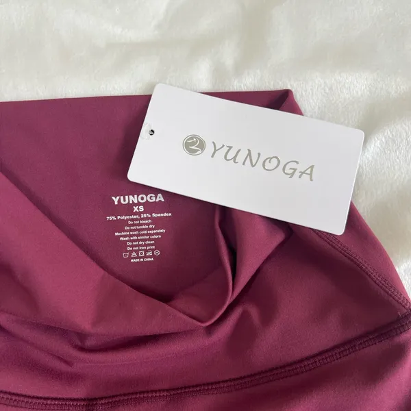 YUNOGA‎ Burgundy Yoga Leggings Size XS - Image 2