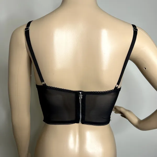Victoria's Secret Black Lace Bustier Corset Demi Bra Top - Image 3