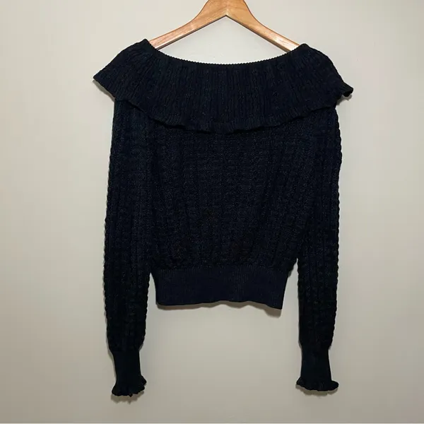 Free People Crazy in Love Ruffle Off the Shoulder Sweater - Image 6