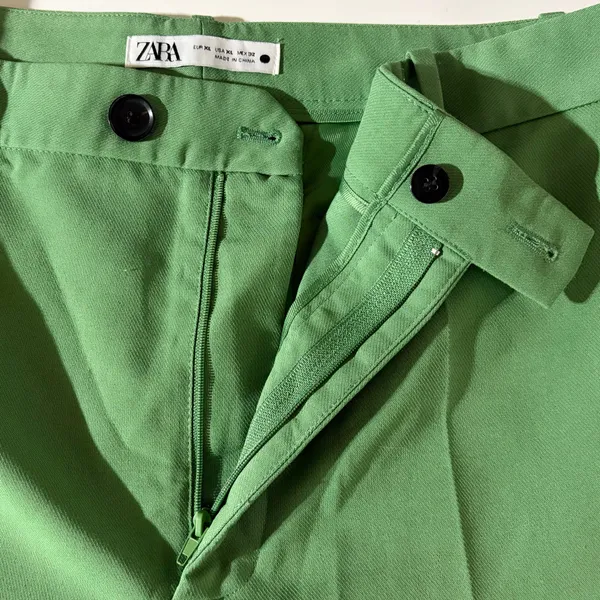 Zara High Rise Straight Leg Full Length Trousers Green Size XL 3736/047/500 - Image 16