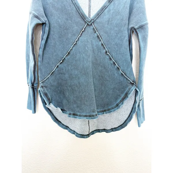 Free People Westeros Distressed Sweatshirt Size Small Bohemian Oversized - Image 8