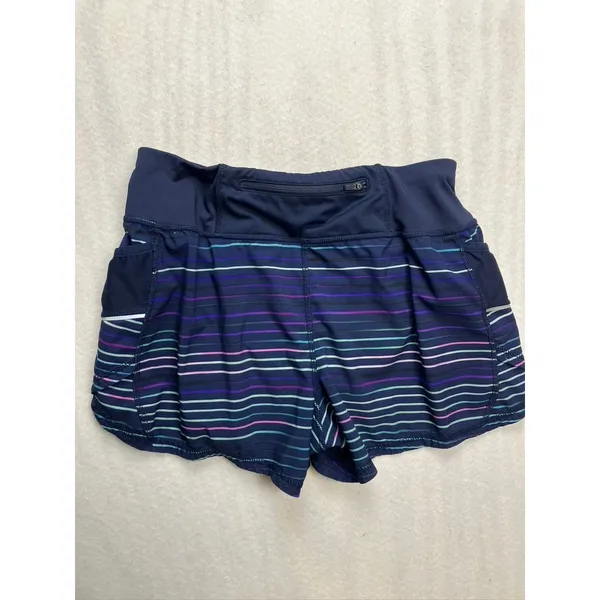 Athleta Women's Striped Running Shorts Size S‎ Navy Purple Teal Athletic - Image 11