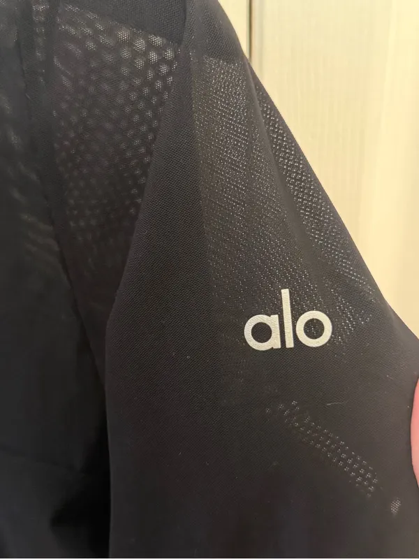 Alo Yoga Mesh Sheer Illusion Long Sleeve in Black - Image 4