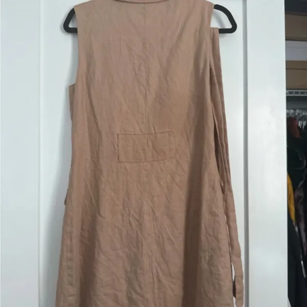 GUESS Beige Double-Breasted Sleeveless Dress - Image 5