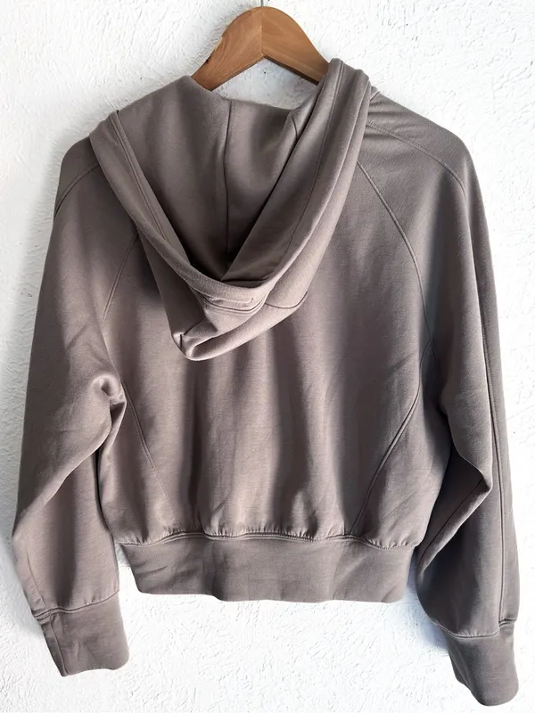 Abercrombie & Fitch YPB NeoKNIT Active Full-Zip Hoodie Tan Brown Small - Image 2