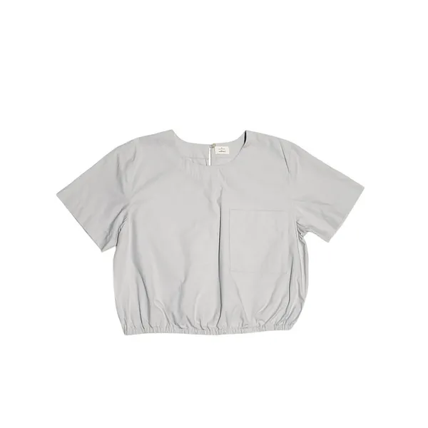 Aritzia Wilfred Cotton Lausanne Blouse in Lune (grey) in size Medium - Image 3