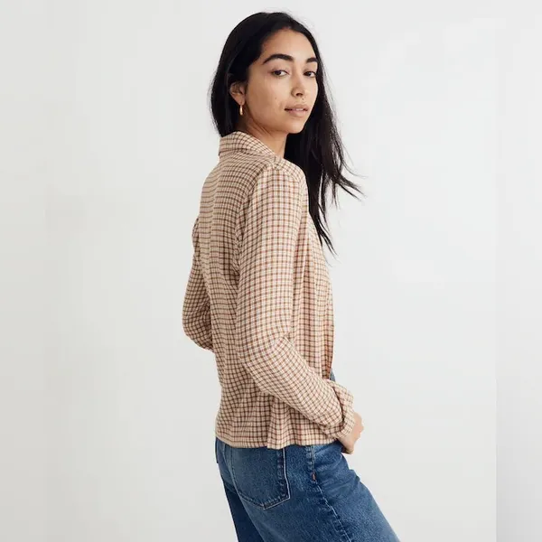 Madewell Crinkle Slim Button-Up Shirt in Plaid - Image 2
