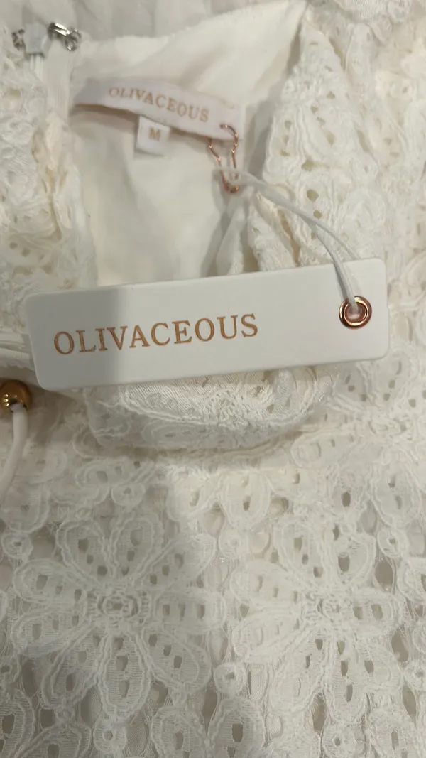 Olivaceous NWT White Lace Ruffle Mini Dress/ Romper - Image 4