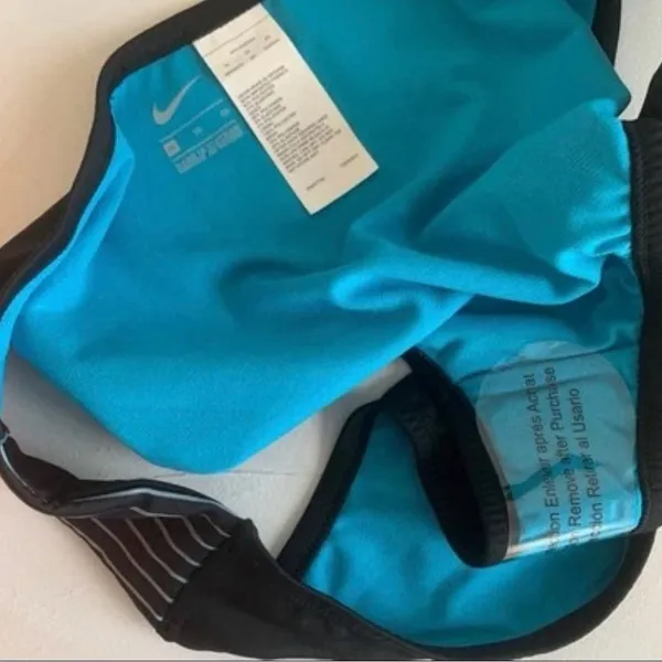 NEW Nike Bikini Bottom Swimsuit Size XLARGE Black Blue Side Stripe Sport Swimwea - Image 6
