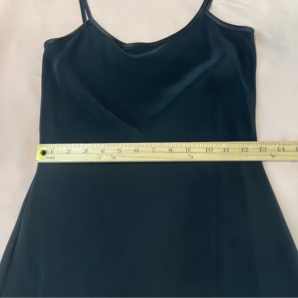 Laura Ashley Black Silk Blend Burnout Velvet‎ Hem Spaghetti Strap Maxi Dress - Image 13