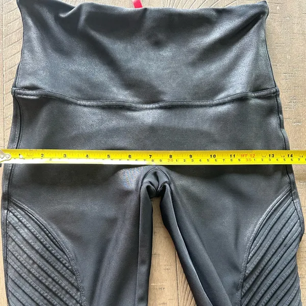 Spanx Faux Leather Moto Leggings Very Black Size Large 20136R‎ - Image 11