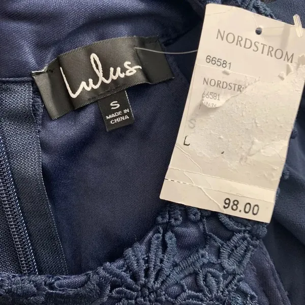 Lulu's Love Poem Lace‎ Halter Gown in Navy Blue - Image 10