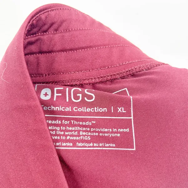 FIGS Technical Collection Womens Zamora Jogger‎ Nursing Scrub Pants Burgundy XL - Image 7