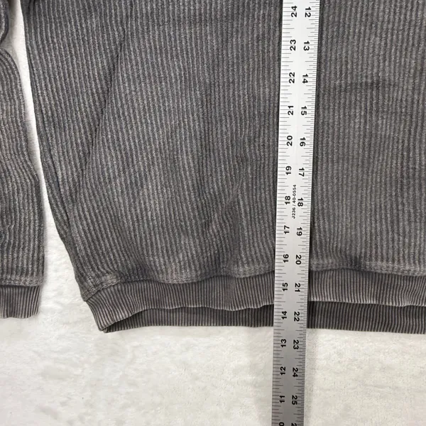 Aerie Hoodie Pullover Ribbed‎ Drawstring Cropped Comfy Casual Gray Large - Image 3