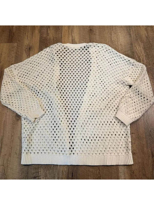 89th + Madison Cream Open-Knit Cardigan XL - Image 5