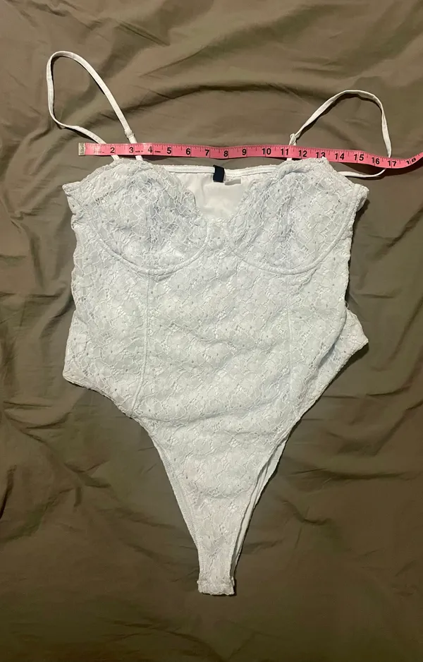 H&M Light Blue Lacey Bodysuit - Image 2