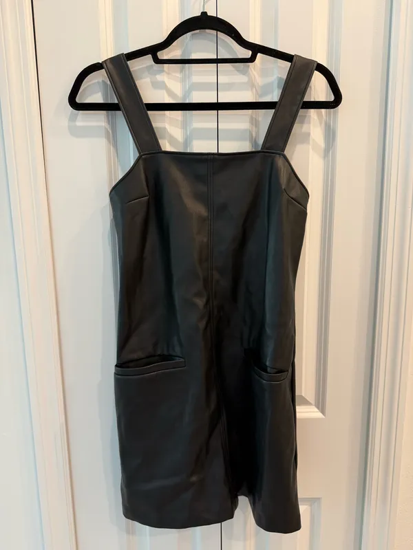 Abercrombie & Fitch Vegan Leather Shift Mini Dress - Image 4