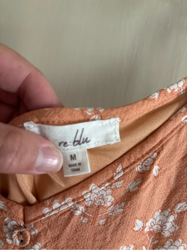 Floral Tiered Slip Dress - Peach Floral - Image 2