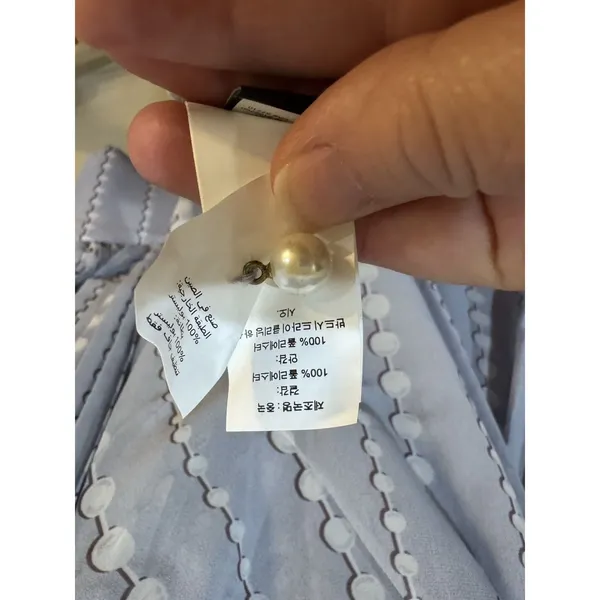 Kate Spade Pearl Drops Degrade Dress LONG SLEEVE‎ GOWN MIDI Size 2 Pleated Silky - Image 9