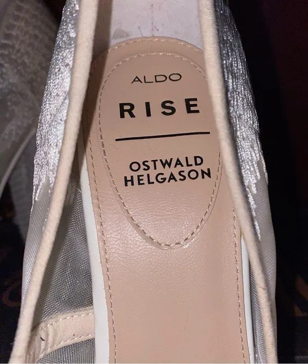 ALDO X OSTWALD HELGASON ZOWIE White Lace Bridal Block Heels Size 7.5 - Image 10