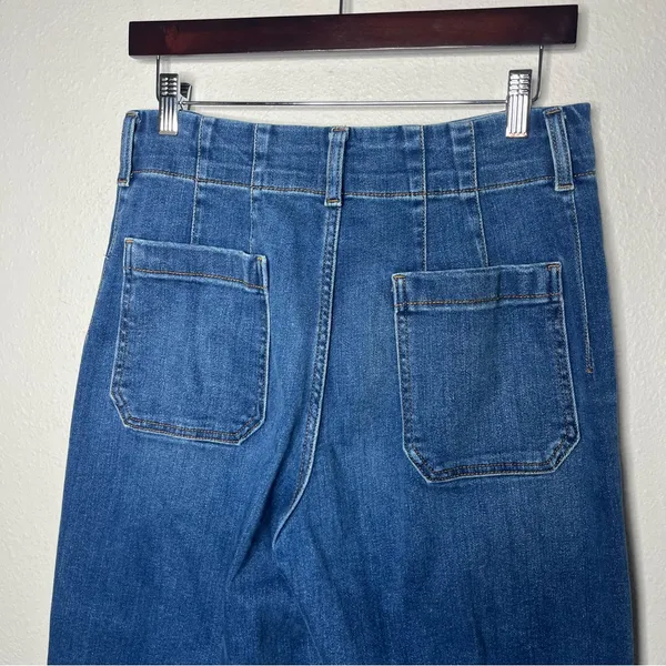 Maeve The Colette High Rise Wide Leg Crop Denim Jeans Size 29 Patch Pockets - Image 6