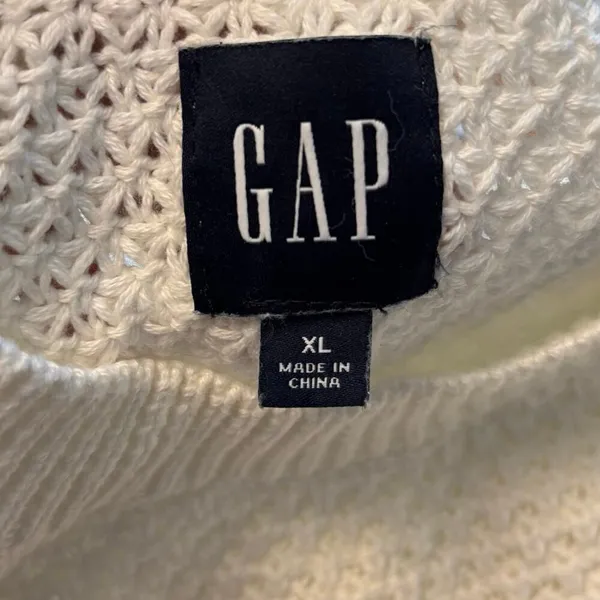 Gap Size XL Crewneck Textured Knit Sweater Jumper Creamy White Ivory - Image 3