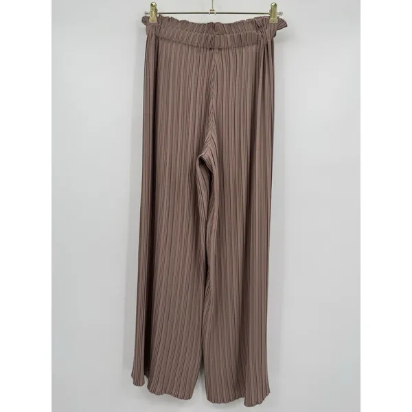 Joie Pleated Palazzo Pants Womens Small Mocha Taupe Elastic Waist Casual Lounge - Image 2