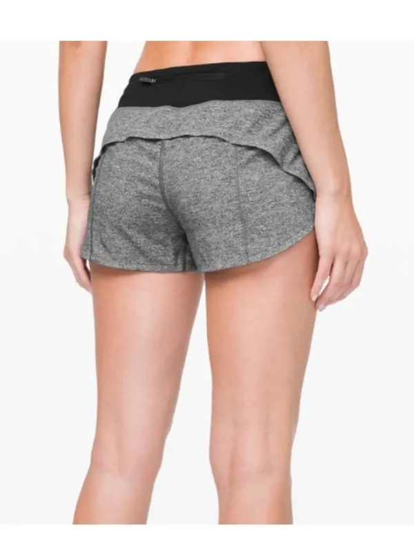 LULULEMON Speed Up Shorts in Heather Lux Grey Black Size 8 Running Workout - Image 3