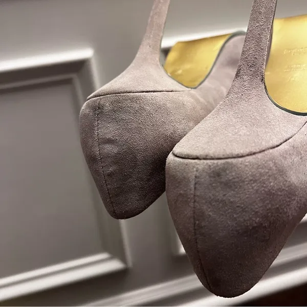 Yves Saint Laurent Platform Pump Grey Suede - Image 7