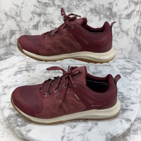 KEEN Explore Waterproof Hiking Shoes Size 7.5 Tawny Port Red Low Trail Sneakers - Image 5