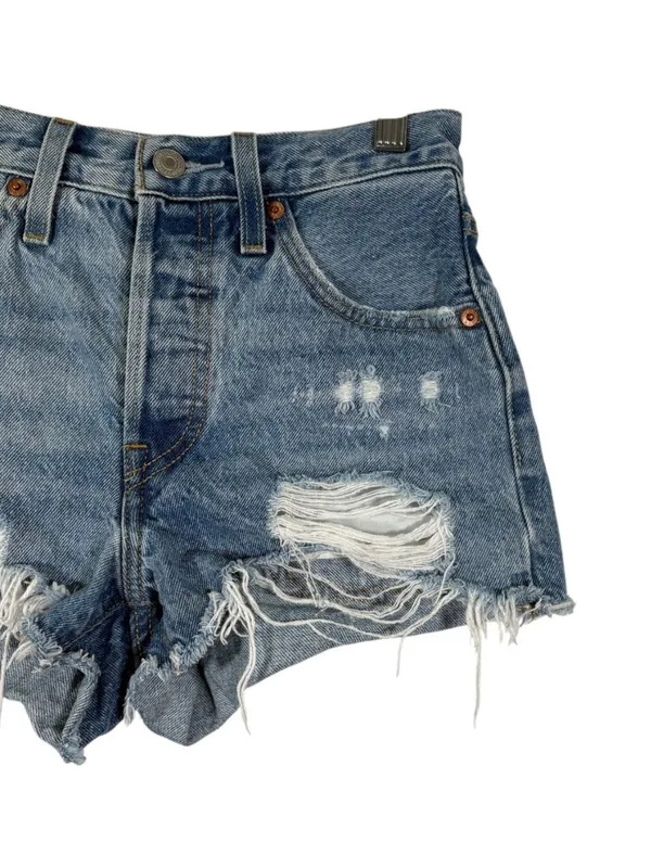 Levi's 501 High Waist Distressed Cut Off Jean Shorts Size 24 - Image 5
