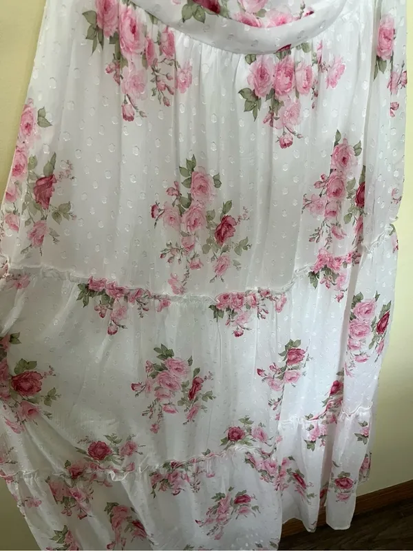 NEW Altar’d State White & Pink Floral Maxi Dress Size Small NWT - Image 7