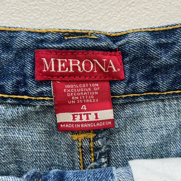Vintage Merona women’s medium wash blue denim fit 1 100% cotton jean‎ shorts 4 - Image 5