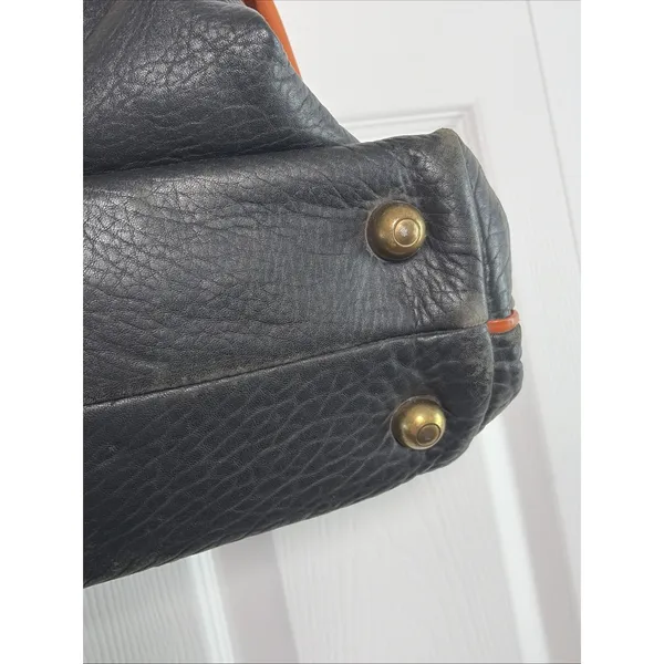 Katherine Ward Vintage Doctor Satchel Black Tan Leather Handbag USA Handbag - Image 6