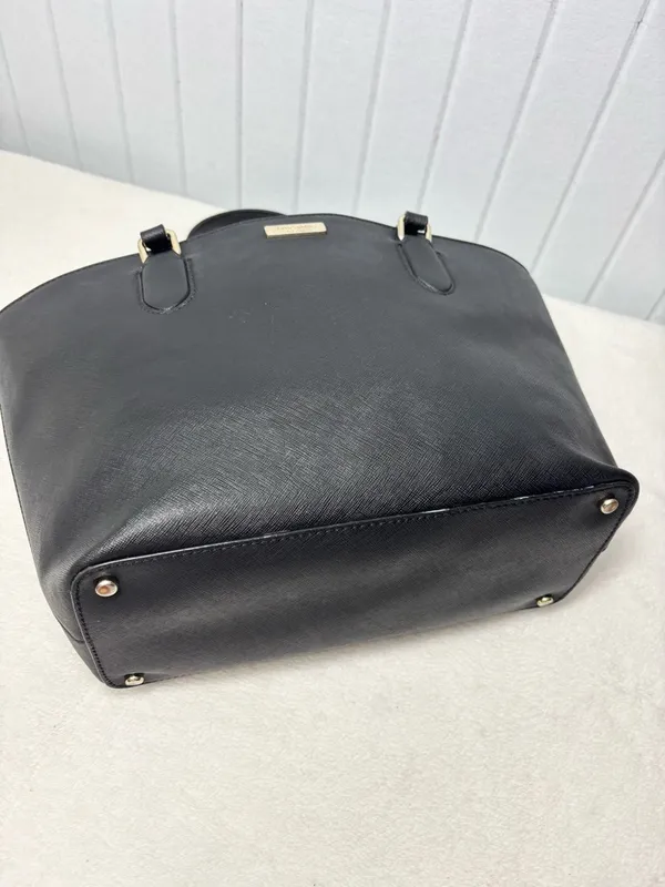 Kate Spade New York Leather Cow Black Saffiano Tote with Gold Plaque‎ - Image 4