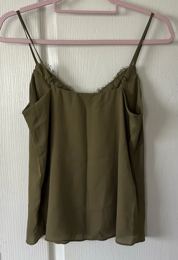 Melrose and Market Green Satin Lace Cami Tank - Image 2