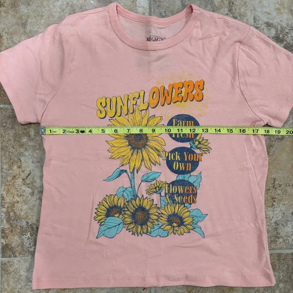 Mighty Fine Sunflower Graphic Kids T-Shirt - Peach - Image 3