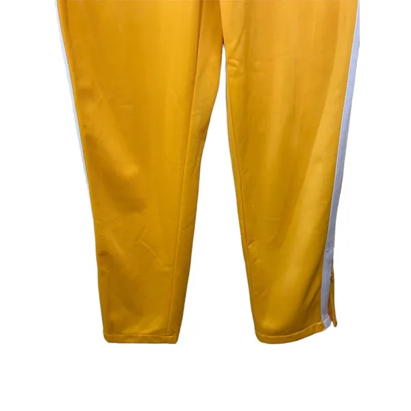 Lovers + Friends Yellow Track Jogger Pants Stripe Zip Ankle Small Festival - Image 3