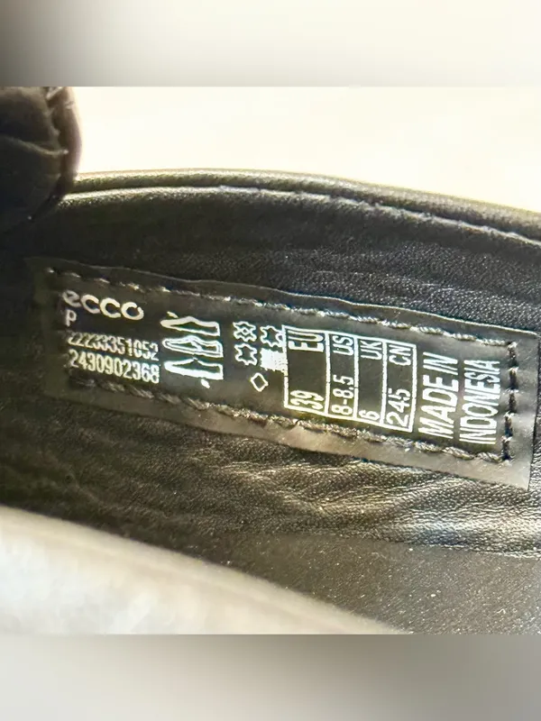 ECCO Sculpted Luxury Braided Mule Black/Black Patent Size 39 - Image 10