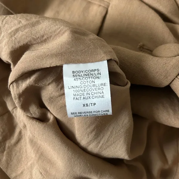 Cami NYC Owen Linen Cotton Blend Relaxed Blazer Jacket Butterscotch Brown XS - Image 6