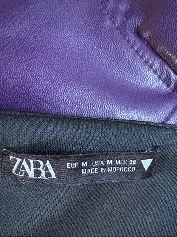 NWOT Zara Faux Leather Corset / Bra Top Plum Size Medium - Image 9