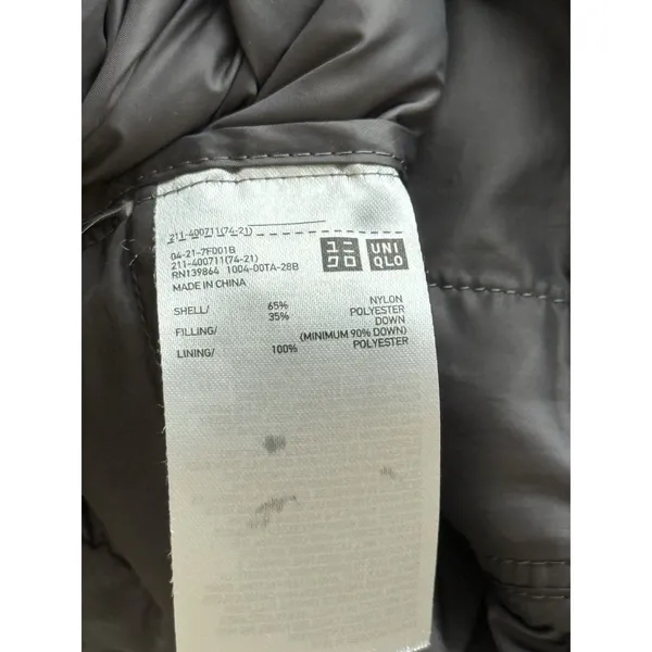 Uniqlo Down Puffer Jacket Women's‎ Size Medium Gray Packable Lightweight - Image 3