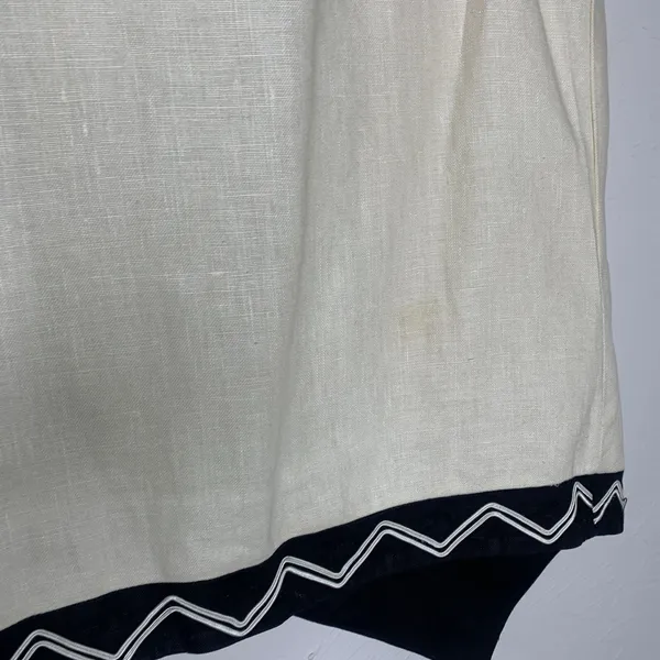 Vintage Geometric Vest Cream Black Sz 10 Lined ? Linen - Image 8